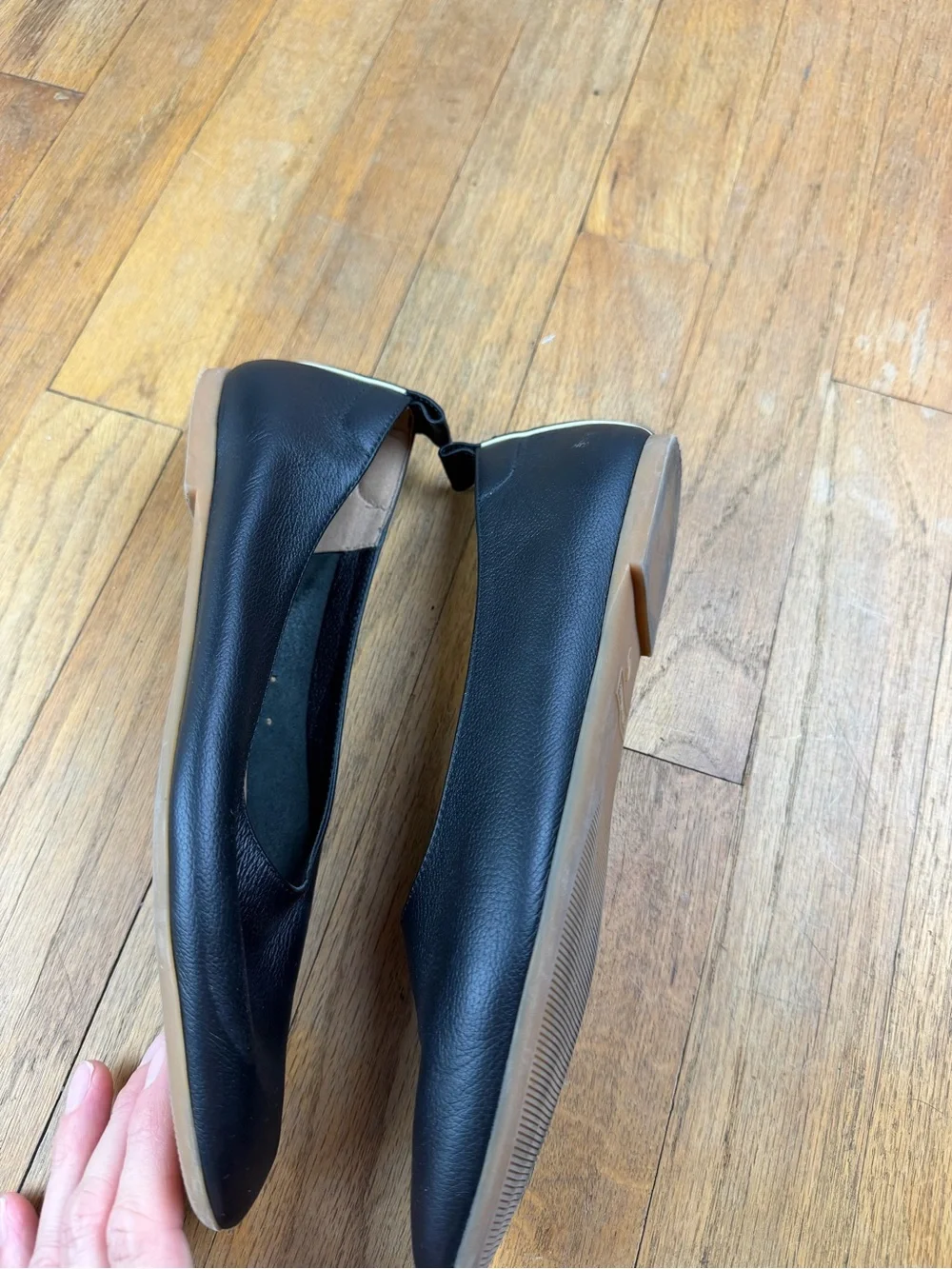 Everlane Black Leather Slip-On Ballet Flats